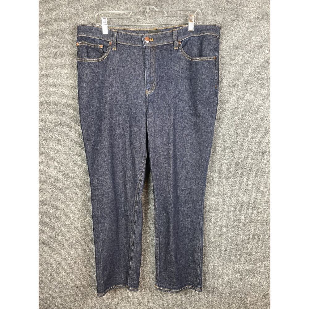 Talbots Sz 14 Slim Straight Ankle Jeans Blue 5 Pockets